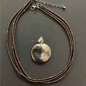 Bronze beaded multi strand neclace